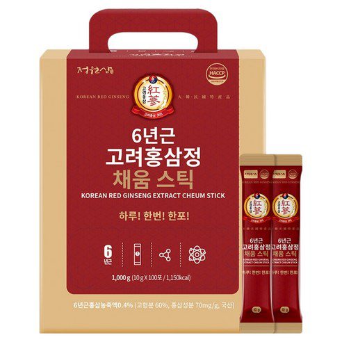 JUNGWONSAM 6-Year Korean Red Ginseng Extract Cheoum Stick 10g x 100 sticks
