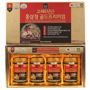 Korean Red Ginseng Extract Gold Premium, 6-Year-Old Korean Ginseng Root, 240g X 4EA